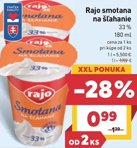 Rajo smotana na šľahanie