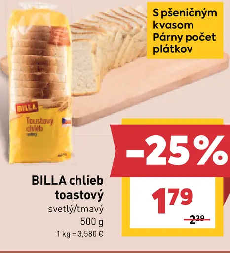 BILLA chlieb toastový