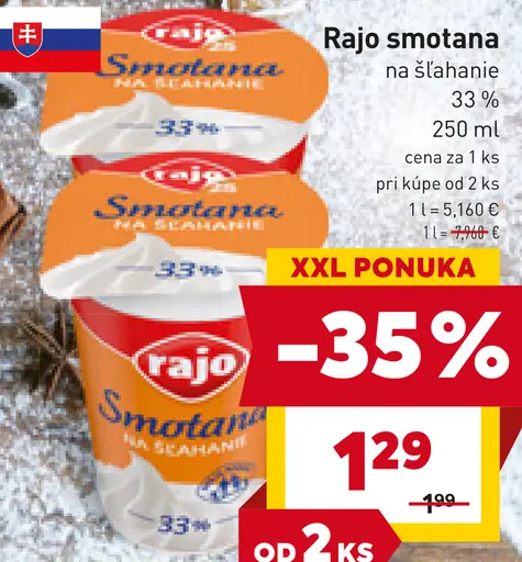 Rajo smotana na šľahanie