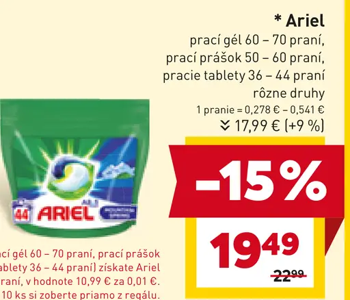 Ariel praci prášok