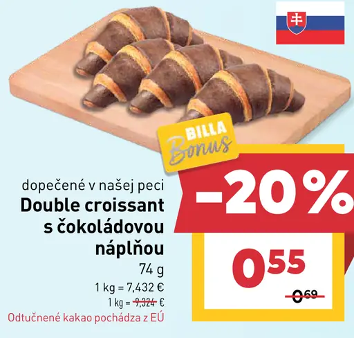 Double croissant with chocolate