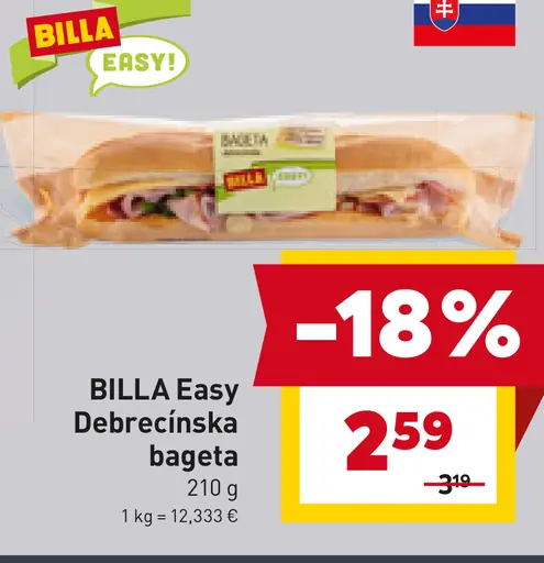 BILLA Easy Debrecínska bageta