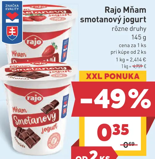 Rajo Mňam smotanový jogurt