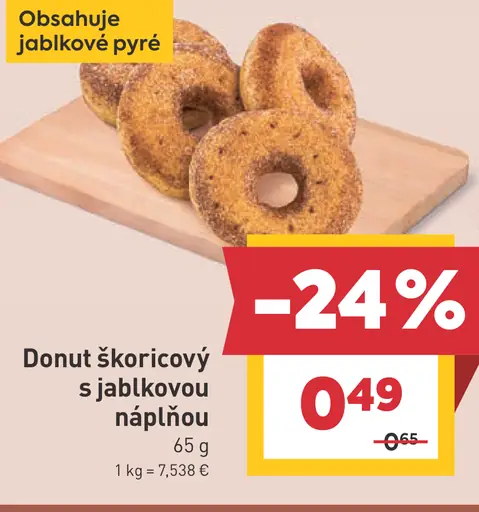 Donut škoricový s jablkovou náplňou