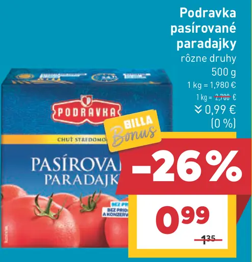 Podravka pasírované paradajky