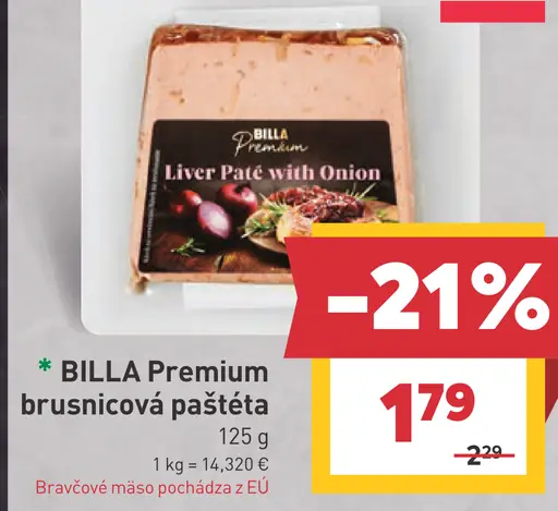 BILLA Premium brusnicová paštéta