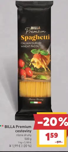 BILLA Premium cestoviny Spaghetti