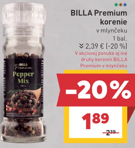 BILLA Premium korenie