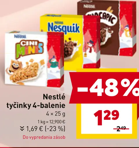 Nestlé tyčinky 4-balenie