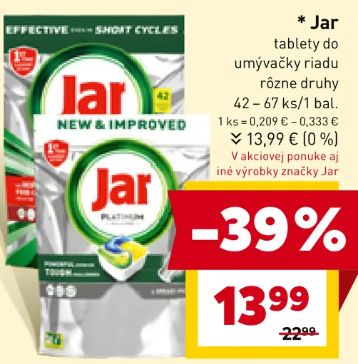 Jar tablety do umývačky riadu