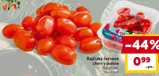 Rajčáky červené cherry oválne