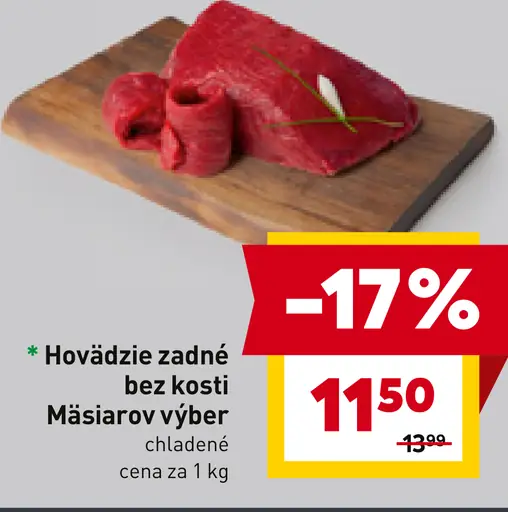 Hovädzie zadné bez kosti