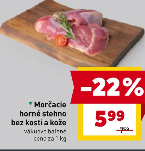 Morčacie horné stehná bez kosti a kože