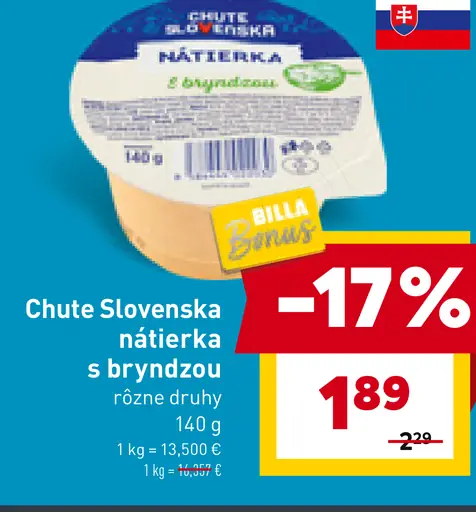 Chute Slovenska nátierka s bryndzou