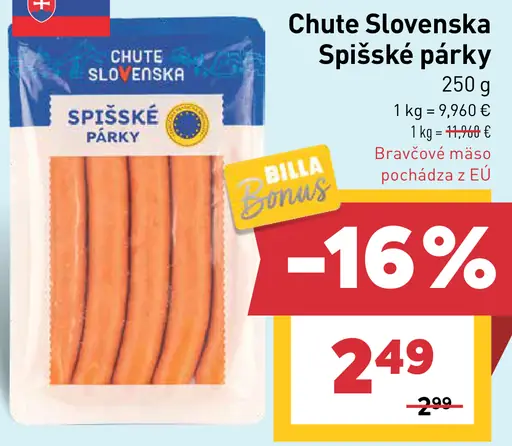 Chute Slovenska Spišské párky