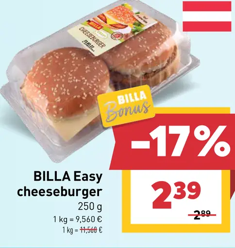 BILLA Easy cheeseburger