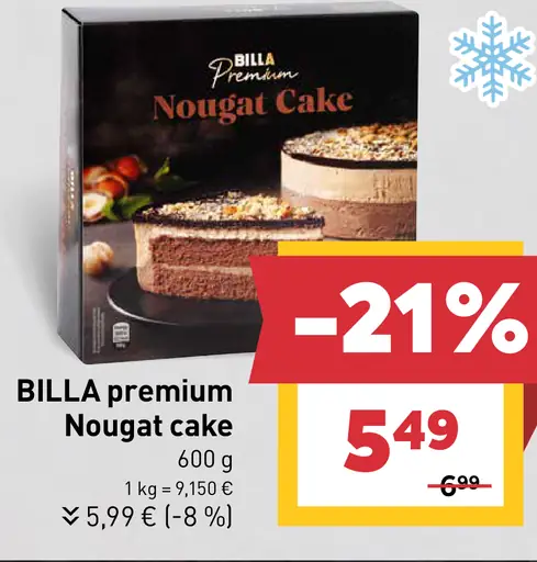 BILLA premium Nougat cake