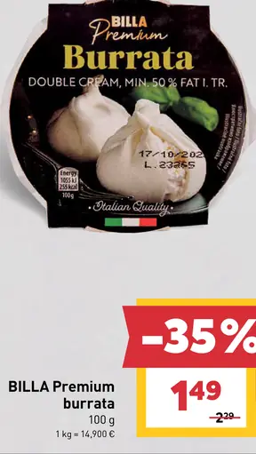 BILLA Premium burrata