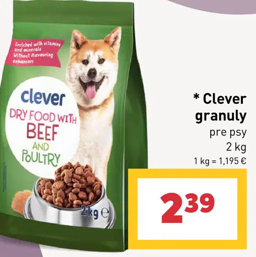 Clever dry food with beef and poultry