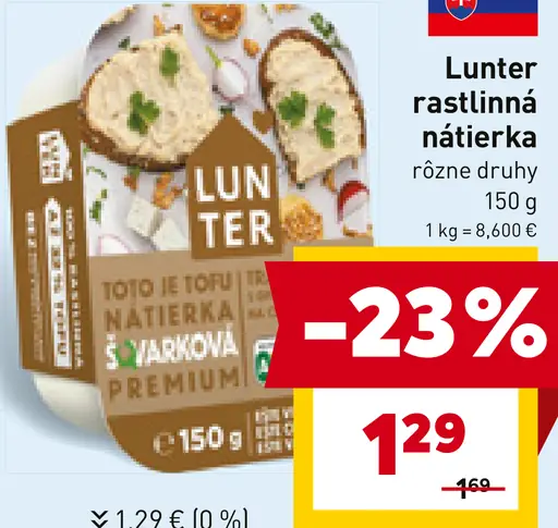 Lunter rastlinná nátierka rôzne druhy