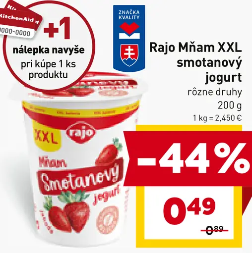 Rajo Mňam XXL smotanový jogurt