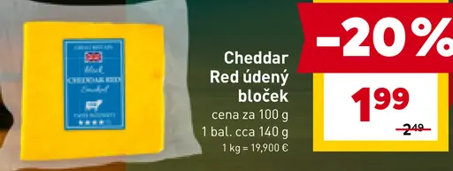 Cheddar Red údený bloček