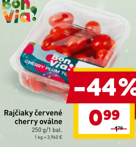 Rajčiaky červené cherry oválne