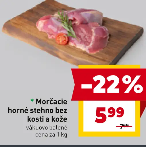 Morčacie horné stehno bez kosti a kože