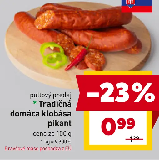 Tradičná domáca klobása pikant