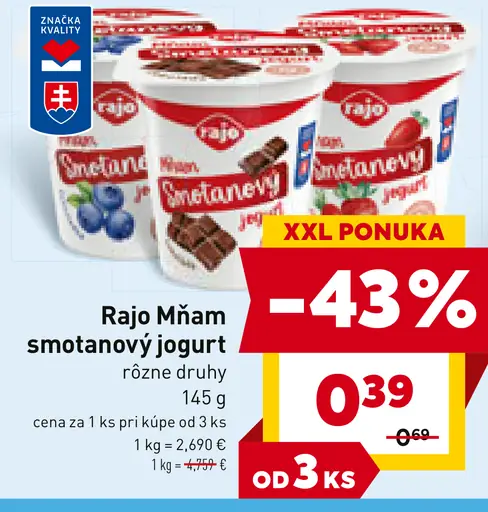 Rajo Mňam smotanový jogurt