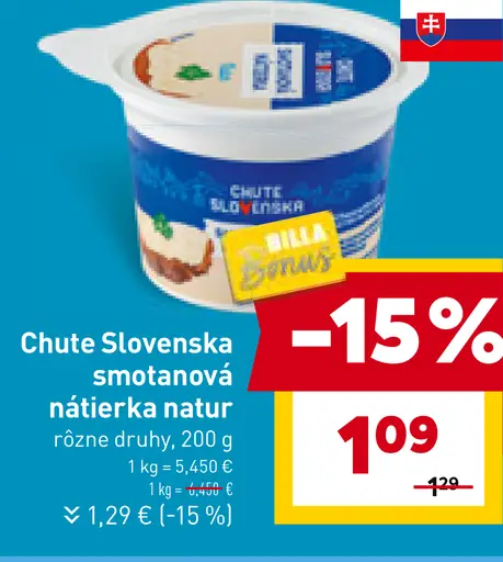 Chute Slovenska smotanová nátierka natur