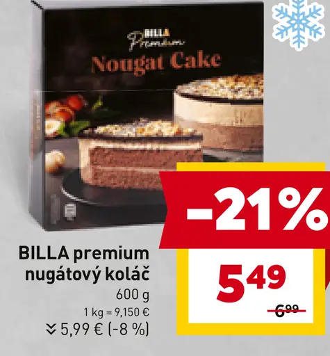 BILLA premium nugátový koláč