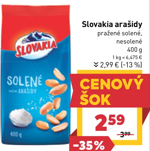 pražené solené arašidy