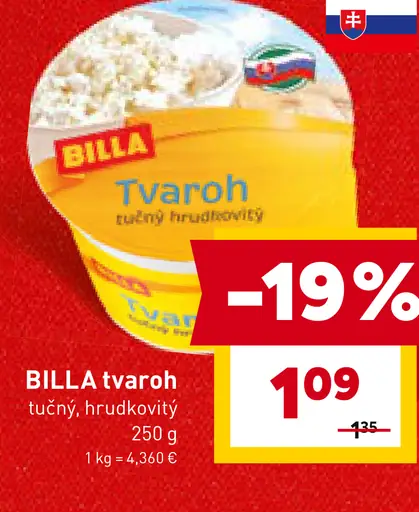 BILLA tvaroh