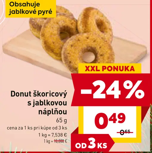 Donut škoricový s jablkovou náplňou