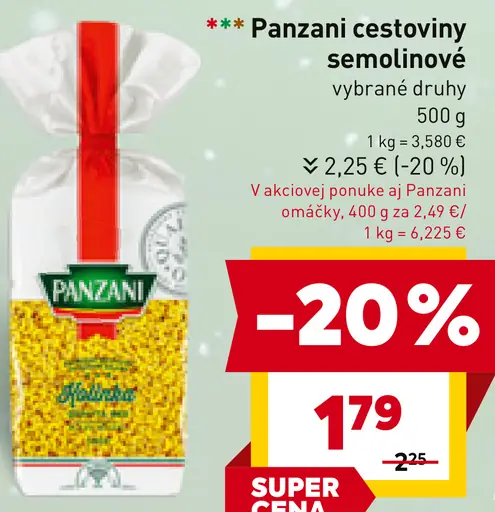 Panzani cestoviny semolinové