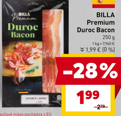 BILLA Premium Duroc Bacon