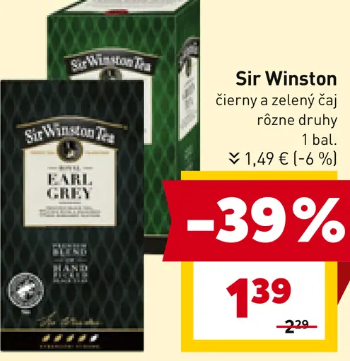 Sir Winston čierny a zelený čaj