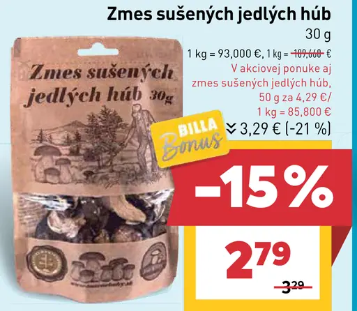 Zmes sušených jedlých húb