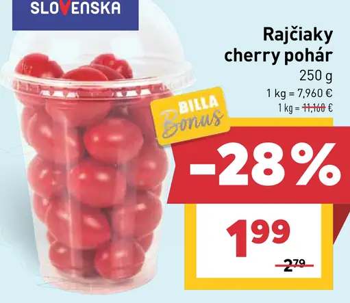 Rajčiaky cherry pohár