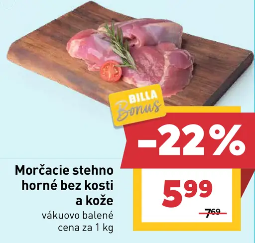 Morčacie stehná horné bez kosti a kože