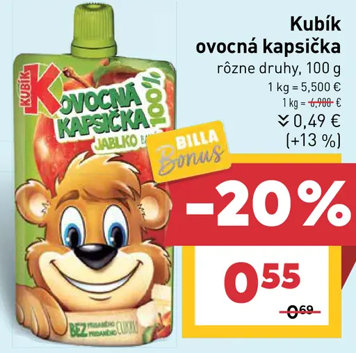 Kubík ovocná kapsička