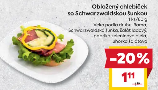 Obložený chlebíček so Schwarzwaldskou šunkou