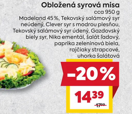 Obložená syrová misa