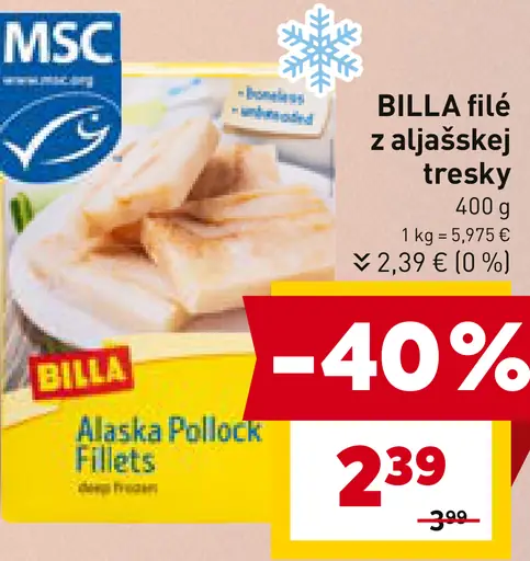 BILLA filé z aljaškej tresky