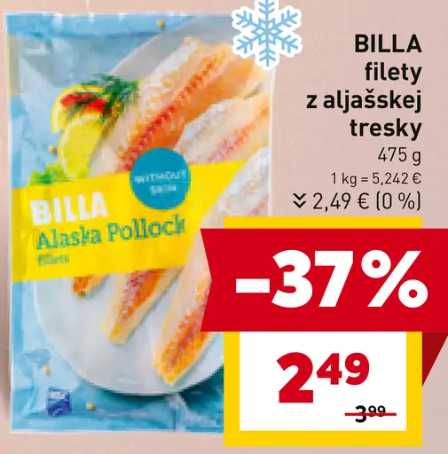 BILLA filety z aljašskej tresky