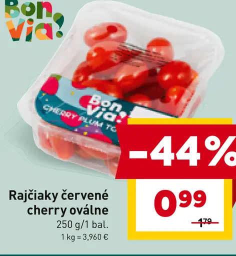 Rajčiaky červené cherry oválne