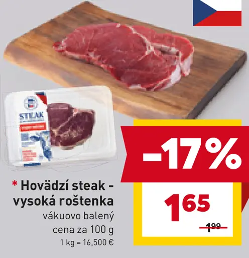 Hovädzí steak - vysoká roštenka