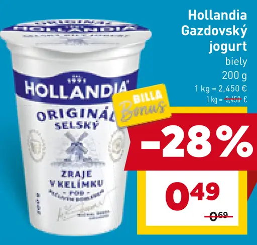 Hollandia Gazdovský jogurt biely