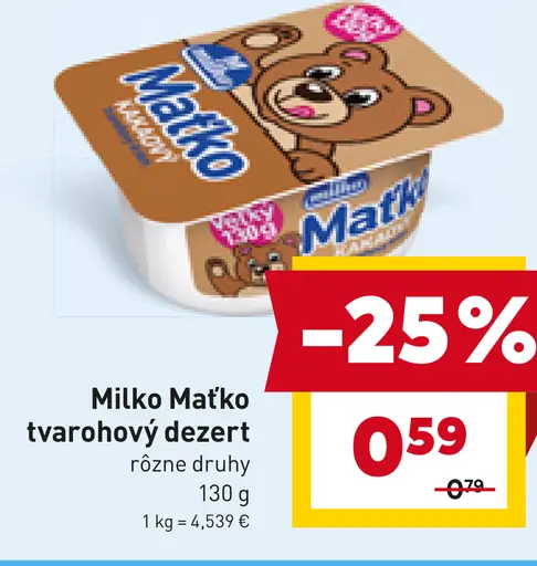 Milko Mat'ko tvarohový dezert